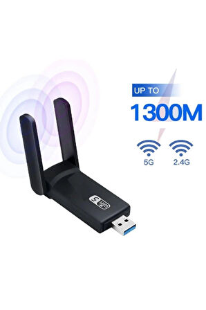 AC1300 Mbps Usb 3.0 Adaptör Çift Bantlı Kablosuz Wifi Alıcı