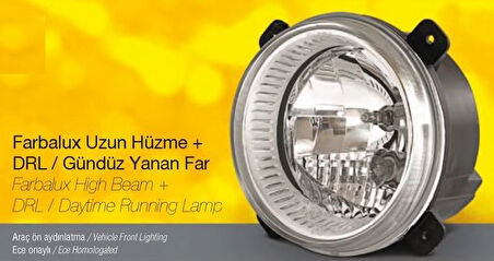 Far  Çap 130 Uzun+Drl, H1 P21W Uzun Hüzme Far Ford Cargo Gündüz Farlı