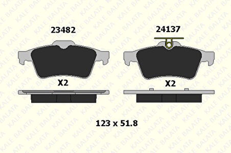 Arka Fren Balatası Renault Laguna-Iıı / Cıtroen C5-Iıı / Ford Cmax Focus Iı-Iıı Kuga Iı Tourneo Con