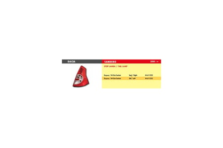 STOP LAMBA DACIA SANDERO / SOL (2008 >) (DUYSUZ) (1 AD )