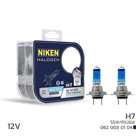Nıken 12V H7 55W Beyaz Işık Ampul Px26D 5000K