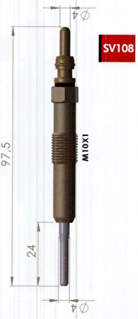Kızdırma Bujisi 4.4V Renault Megane Iıı 1.5 Dci 4.4V Dacıa Sandero 1.5 Dci 4.4V