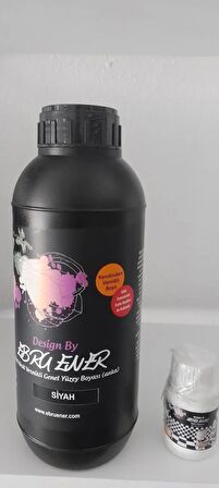 Ebru Ener Anka Vernikli Genel Yüzey Boyası Siyah 1000 gr. ve Katkı Maddesi 30 gr.