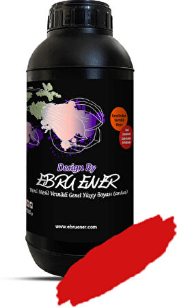 Ebru Ener Anka Vernikli Genel Yüzey Boyası Ebru Kırmızı 1 kg. ve Katkı Maddesi 30 gr.