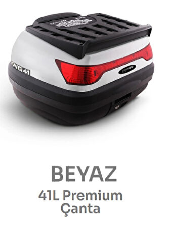 41 Lt Motosiklet Arka Çantası Üst Bagaj Sırt Dayamasız ***BEYAZ***