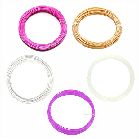 3D Kalem için Soft Renkler(Beyaz,Ten Rengi,Şeffaf,Pembe,Lila) PLA Filament Seti