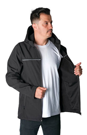 Kapüşonlu Softshell Mont