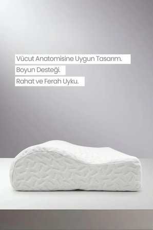 Boyun Destekli Ortopedik Visko Yastık - Boyun Düzleşmesi Yastığı