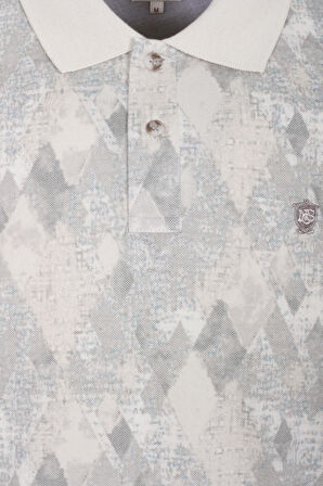 Erkek Polo Yaka Tişört Bej Slim Fit Ribanalı Kol Pamuklu Baskılı T-shirt NCS JEANS 1251