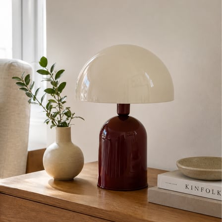 Soho Bordo Krem Metal Masa Lambası | ByLamp