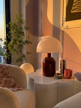 Soho Bordo Krem Metal Masa Lambası | ByLamp