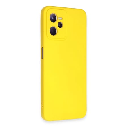 Soi Home Realme C35 Uyumlu Kılıf Nano içi Kadife Silikon - Sarı SOI