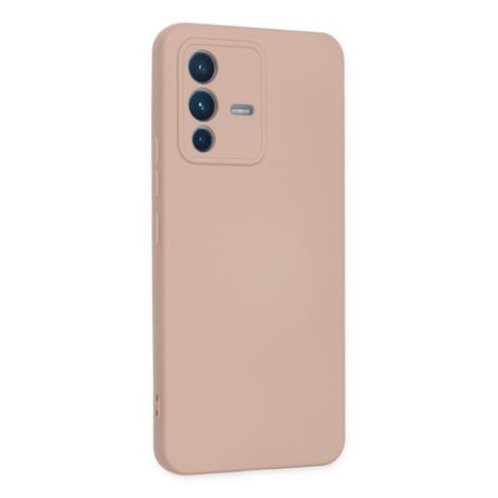 Soi Home Vivo V23 5G Uyumlu Kılıf Nano içi Kadife Silikon - Pudra SOI