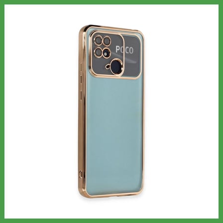 Soi Home Redmi 10C Uyumlu Kılıf Lensli Silikon - Gold SOI