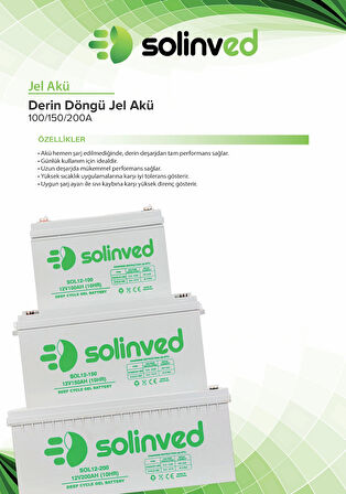 Solinved 12V 150 Ah Jel Akü