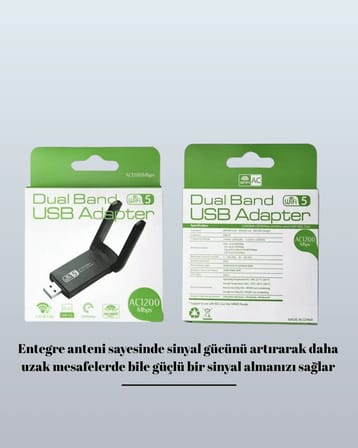 USB WiFi Adaptör – 1200 Mbps Hız
