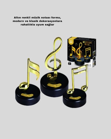 Altın Nota Temalı Müzik Kutusu Müzikli Hediyelik Yeni Nesil