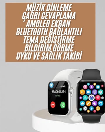 1.83 İnç Akıllı Saat Android ve İOS Uyumlu Çağrı Cevaplayabilen Adımsayar G