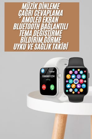 1.83 İnç Akıllı Saat Android ve İOS Uyumlu Çağrı Cevaplayabilen Adımsayar G
