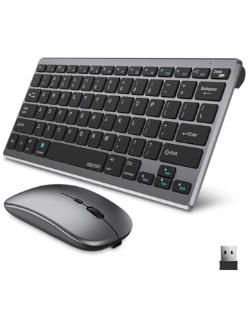 Şarjlı Kablosuz Klavye ve Mouse Seti Kompakt Taşınabilir Tasarım