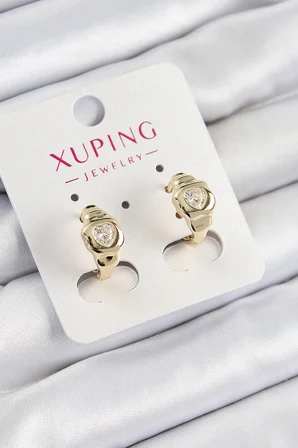 Xuping Zirkon Taşlı Kalp Model Gold Renk Kadın Küpe 5886