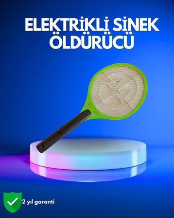 Pil ile Çalışan Elektrikli Sivrisinek Raketi | Kimyasal İçermeyen Hijyenik Çö