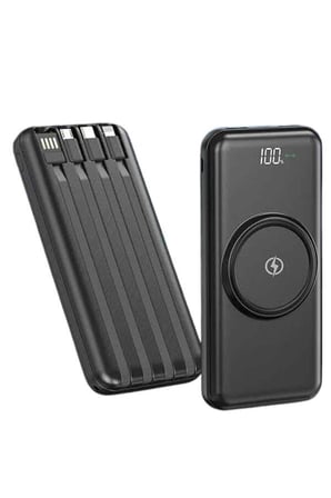Kablosuz Çoklu Şarj Girişli 10.000 Mah Kablolu Powerbank Taşınabilir