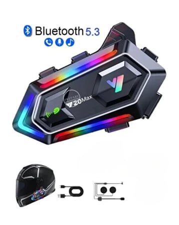 Bluetooth 5.3 Motosiklet Kask Intercom Kulaklık 1000 Metre IPX6 Su Geçirmez