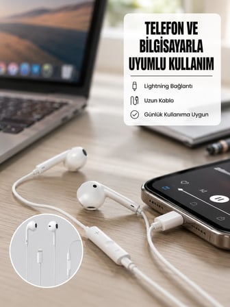 Yüksek Ses Kaliteli Mikrofonlu Kablolu Kulak İçi Kulaklık Yeni Nesil