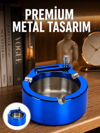 Dekoratif Çakmaklı Küllük Kolay Temizlenebilir Metal Yeni Nesil