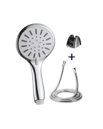 Spiral Hortumlu 4 Kademeli Krem El Duşu Başlığı Banyo Duş Seti