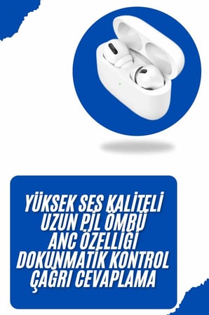 Bluetooth Kulaklık Kulak İçi Silikonlu Stereo Yüksek Ses Kaliteli Dokunmatik