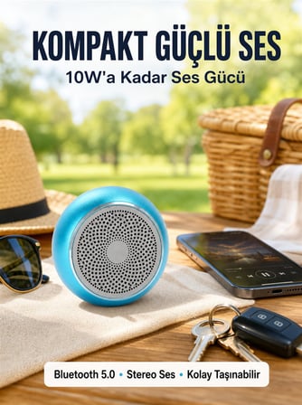 Alüminyum Gövdeli Mini Bluetooth Hoparlör – Dayanıklı ve Şık Tasarım Yeni 