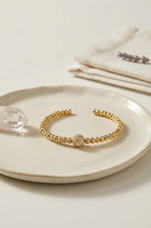 Gold Renk Dorika Model Zirkon Taşlı Kadın Bileklik 5886