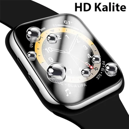 Apple Uyumlu Watch 7-8 41mm 3D PMMA Kavisli Full Cam Ekran Koruyucu PET-(5775)