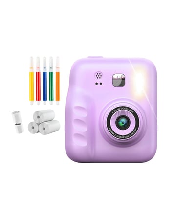 HD Ekranlı Çocuk Fotoğraf Makinesi Video Kayıt ve Baskı Kağıdı Kalem Hediyel