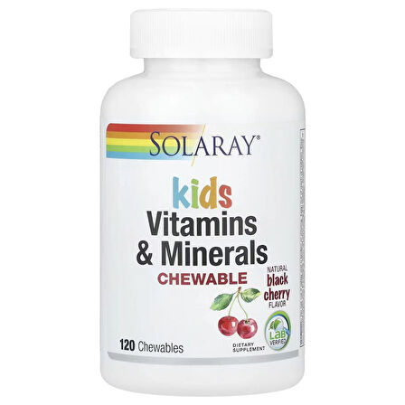 Solaray Children's Chewable Vitamin and Minerals Natural Black Cherry 120 Chewable Tablets