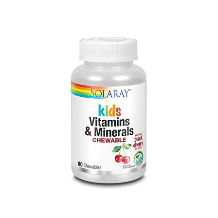 Solaray Children's Chewable Vitamins and Minerals Natural Black Cherry 60 Chewable Tablets