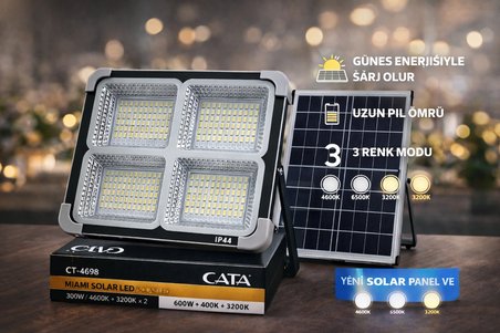 200 WATT SOLAR LED 4 FARKLI IŞIK MODU (GÜNEŞ IŞIĞI İLE ŞARJ)