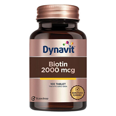 Biotin 2000 mcg Takviye Edici Gıda 100 Tablet