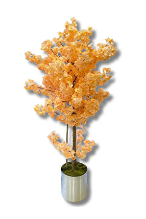Somon Bahar Dalı 200 Cm Yapay Ağaç 30x30 Metal Saksı