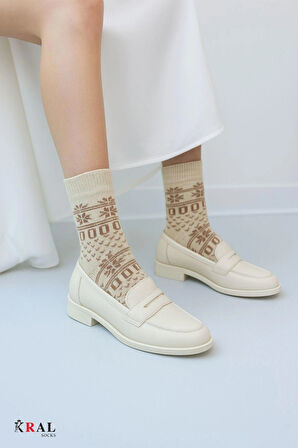 Kadın Havlu 2 Çift Kışlık Yün Çorap (BAMBU + YÜN) Sonbahar Serisi