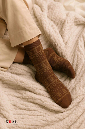 Kadın Havlu 3 Çift Kışlık Yün Çorap (BAMBU + YÜN) Sonbahar Serisi