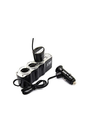 3 Port  1 Usb Oto Araç Çakmaklık Çoğaltıcı Çoklayıcı Hub