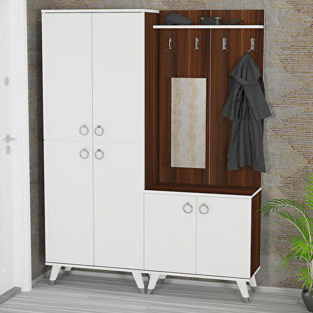 Sonai-5-4 Aynalı Dolaplı Ayakkabılık Vestiyer Portmanto SN03