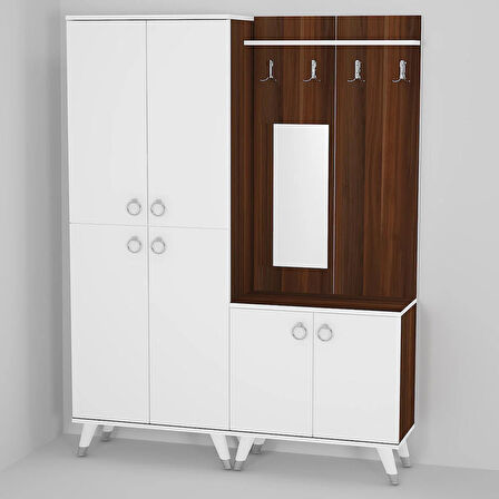 Sonai-5-4 Aynalı Dolaplı Ayakkabılık Vestiyer Portmanto SN03