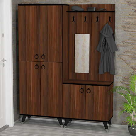 Sonai-5-4 Aynalı Dolaplı Ayakkabılık Vestiyer Portmanto SN05