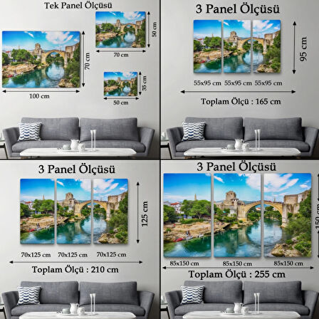 Tarihi Mostar Köprüsü Manzarası, Sanatsal Dekoratif Kanvas Tablo, Duvar Dekoru 1115