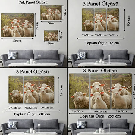 Koyun Kuzu, Hayvan Temalı Dekoratif Kanvas Tablo, Duvar Dekoru 1119