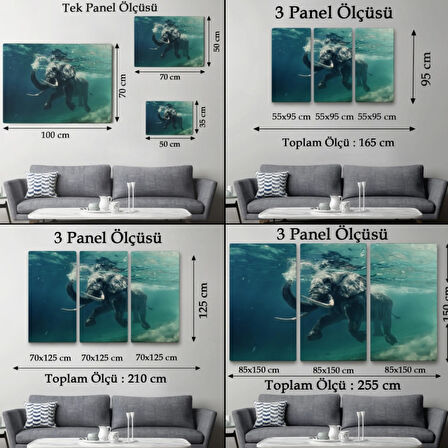 Yüzen Fil, Hayvan Temalı Dekoratif Kanvas Tablo, Duvar Dekoru 1128